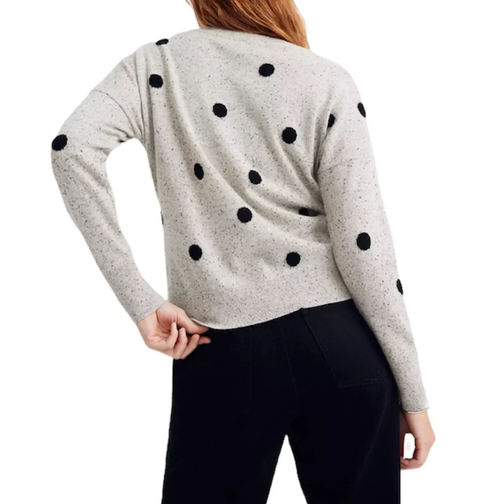 NWT Madewell Cashmere Sweatshirt Sweater in Donegal Dot Size XS - Picture 3 of 10